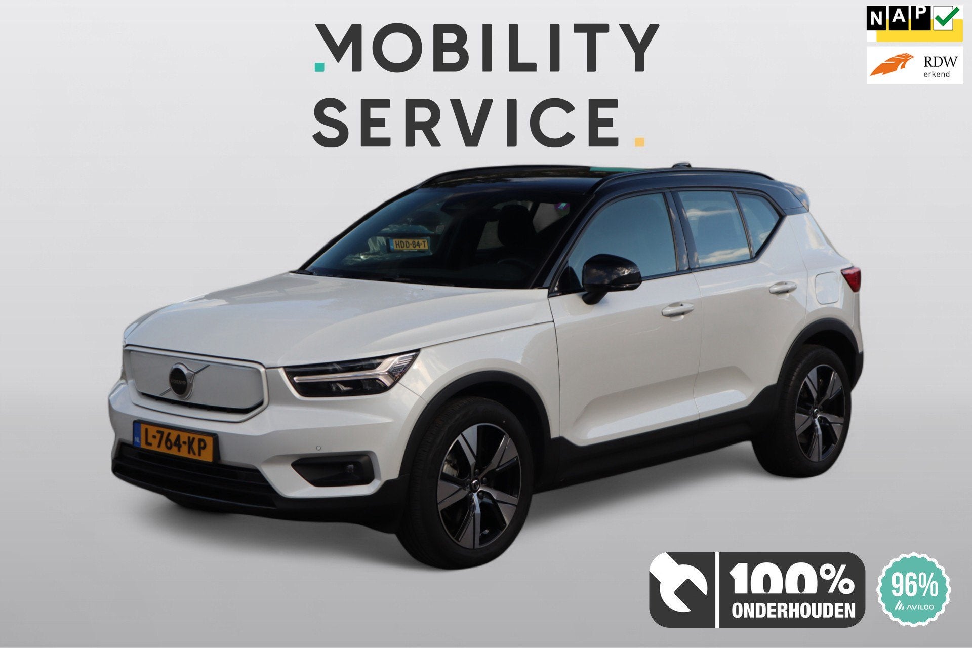 Volvo XC40 Recharge P8 AWD R-Design SOH 96% Trekhaak Alcan L, Auto's, Volvo, 1300 min, Gebruikt, Wit, Origineel Nederlands