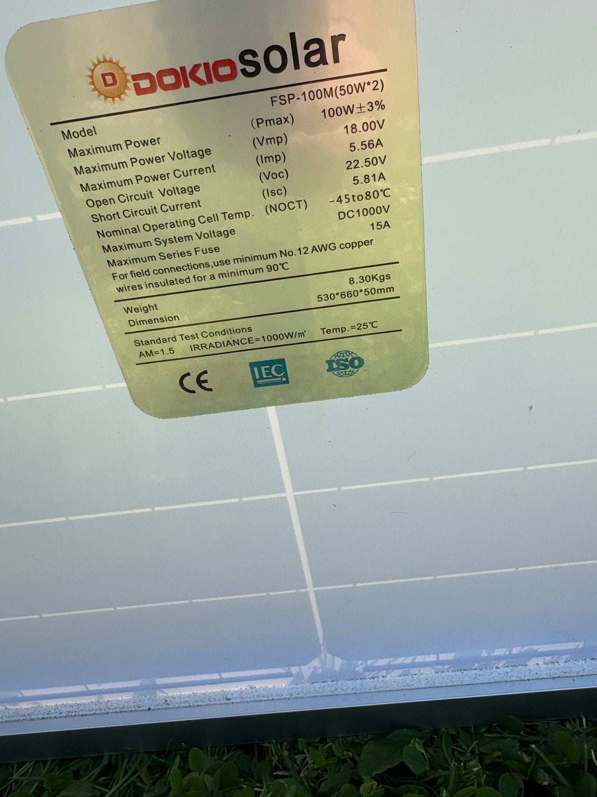 Camping Solar Paneel FSP-100M (100W) met laadregelaar, Ophalen, Gebruikt, Compleet systeem, 100 tot 200 wattpiek
