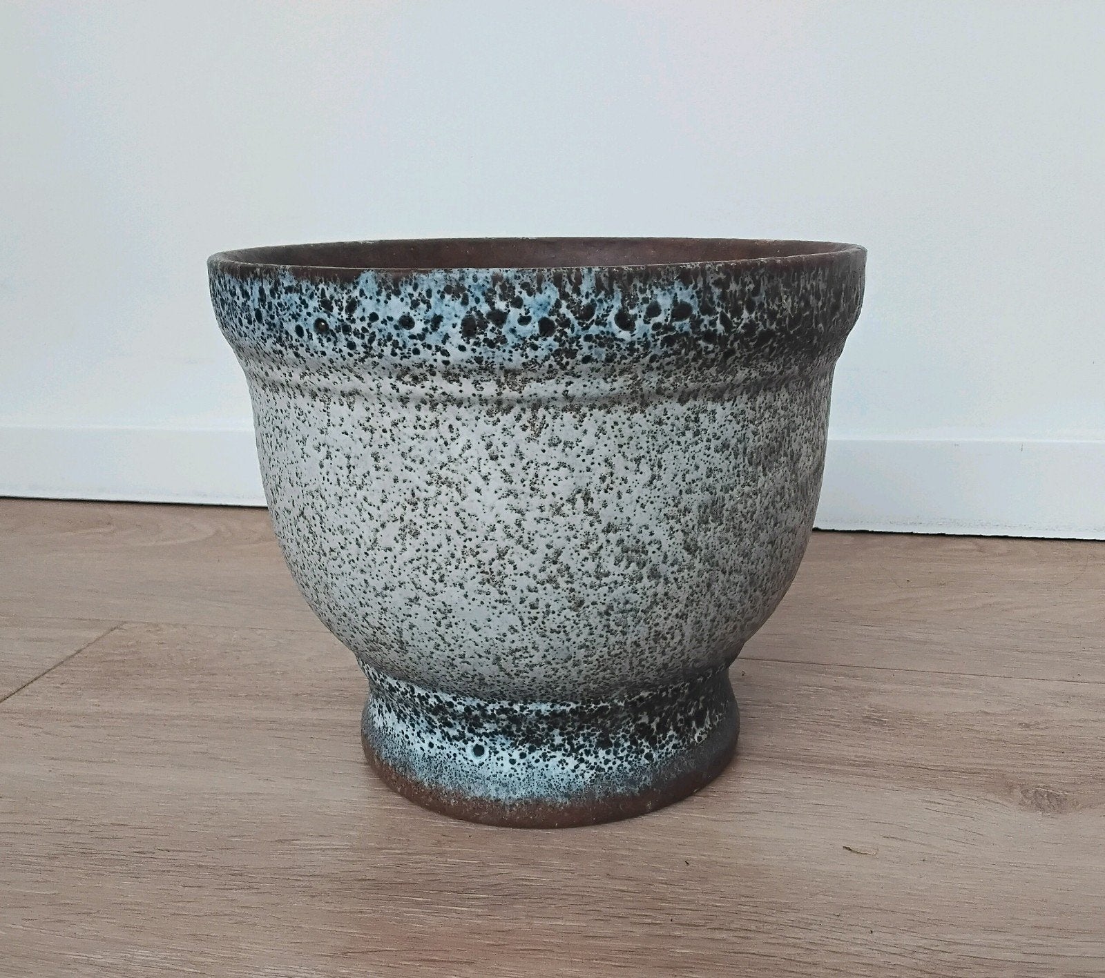Vintage West Germany bloempot, lichtblauw/blauw, Tuin en Terras, Gebruikt, Rond, Binnen, Ophalen of Verzenden