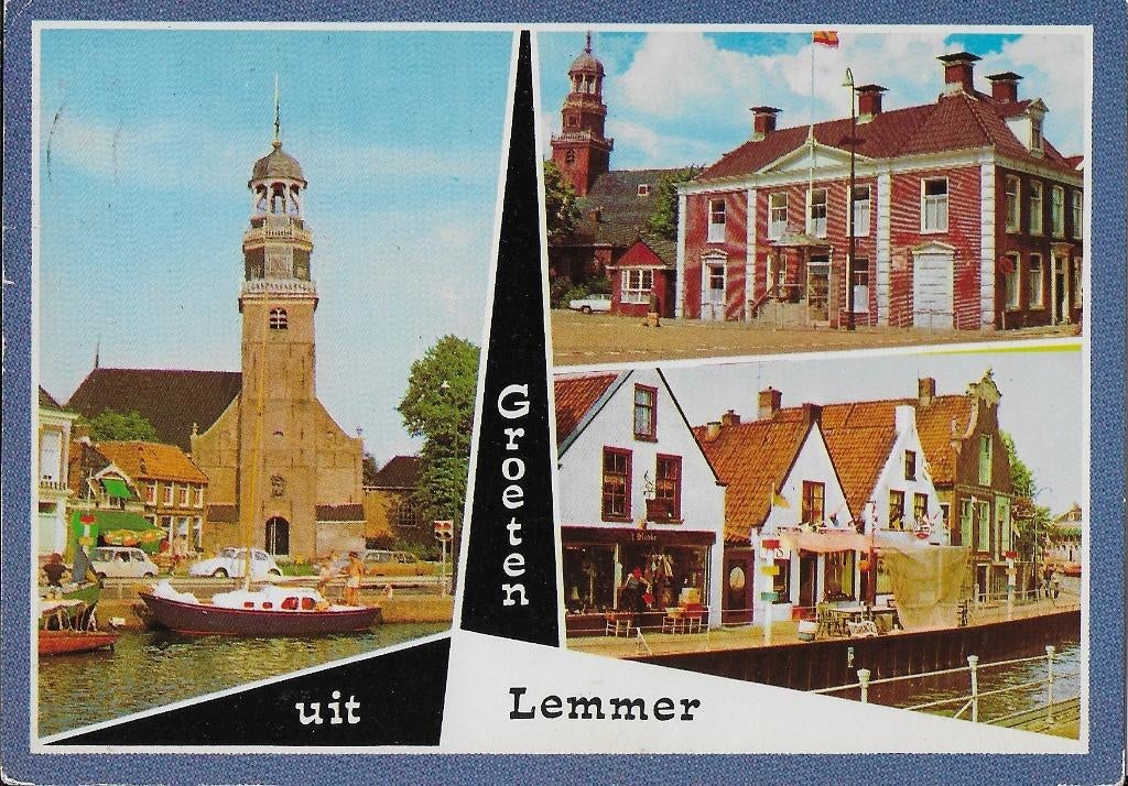 Q2274 gelopen ansichtkaart groeten uit lemmer friesland, Verzamelen, Ophalen of Verzenden, 1980 tot heden, Gelopen, Friesland