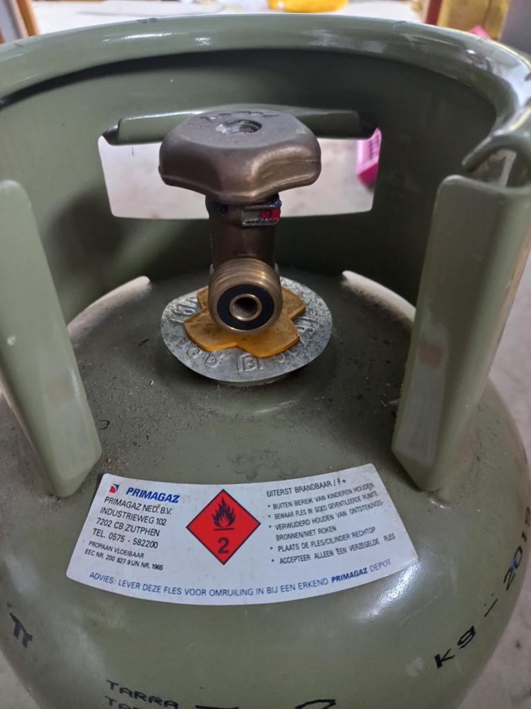 Primagaz gasfles - 5 kg, Caravans en Kamperen, Kampeeraccessoires, Ophalen of Verzenden, Gebruikt