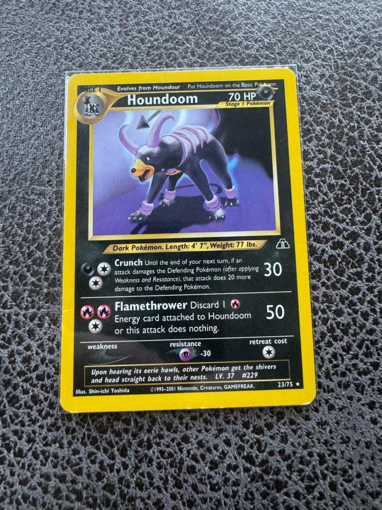 Pokémon kaart Houndoom 23/75 Engels - Neo Discovery, Ophalen of Verzenden, Zo goed als nieuw