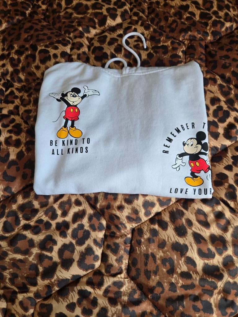 Nieuw Disney Mickey Mouse Sweater - Wit capuchon, Maat 38/40 (M), Disney, Wit, Nieuw