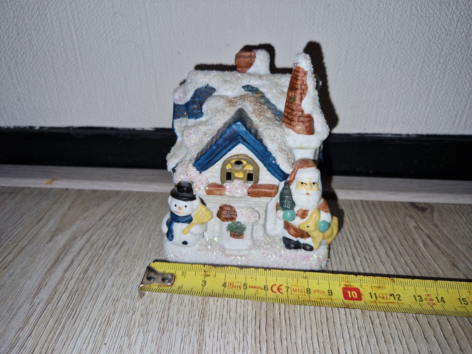 kerstdorp waxinelicht houder, Diversen, Kerst, Ophalen of Verzenden, Gebruikt