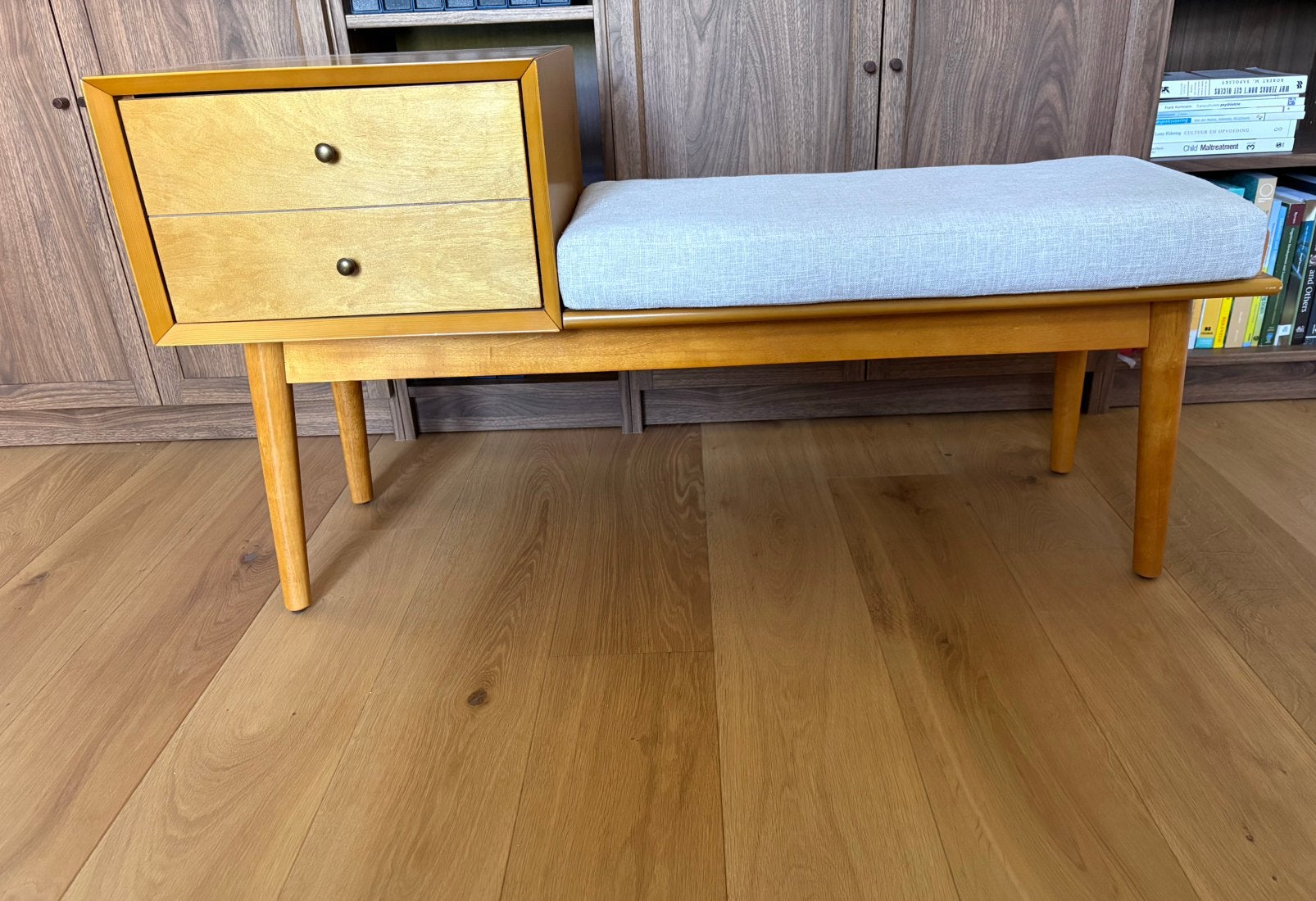 Crosley Landon ladenkast voor platenspeler met bank acorn, Ophalen, Gebruikt, Minder dan 150 cm, Minder dan 100 cm