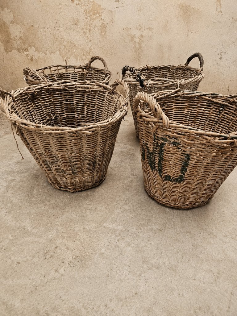 Grote rieten manden  stevig of brocante decoratie, Gebruikt, Sfeer, Vintage, Overige typen