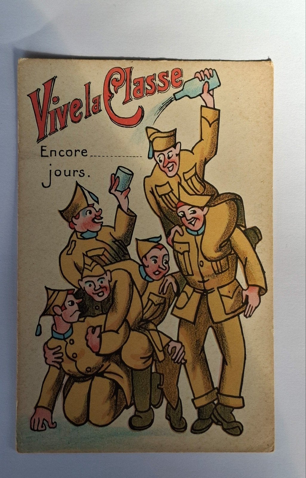 Ansichtkaart- humor- Vivela Classe- dienstplicht- soldaat, Verzamelen, Ophalen of Verzenden, 1920 tot 1940, Ongelopen, Politiek en Historie