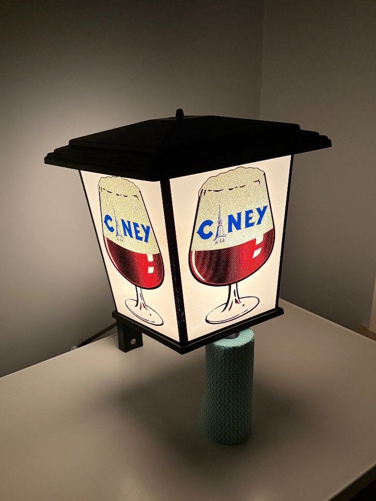 Vintage Ciney bier lichtreclame - café-lantaarn - werkend, Verzamelen, Ophalen, Gebruikt, Reclamebord, Plaat of Schild, Overige merken