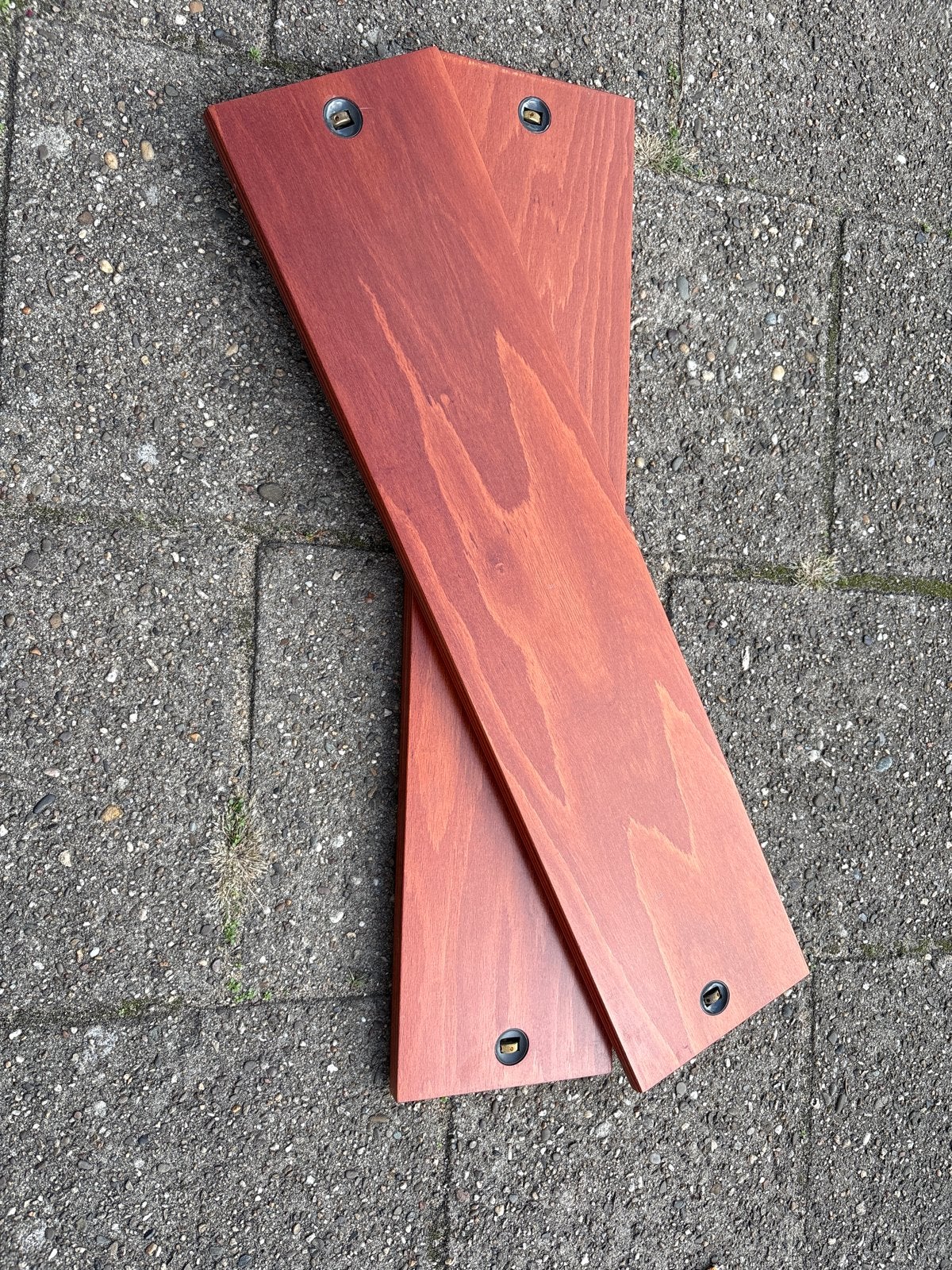 2x Auping bedranden 90cm kersenhout, Ophalen, Gebruikt, 90 cm, Eenpersoons