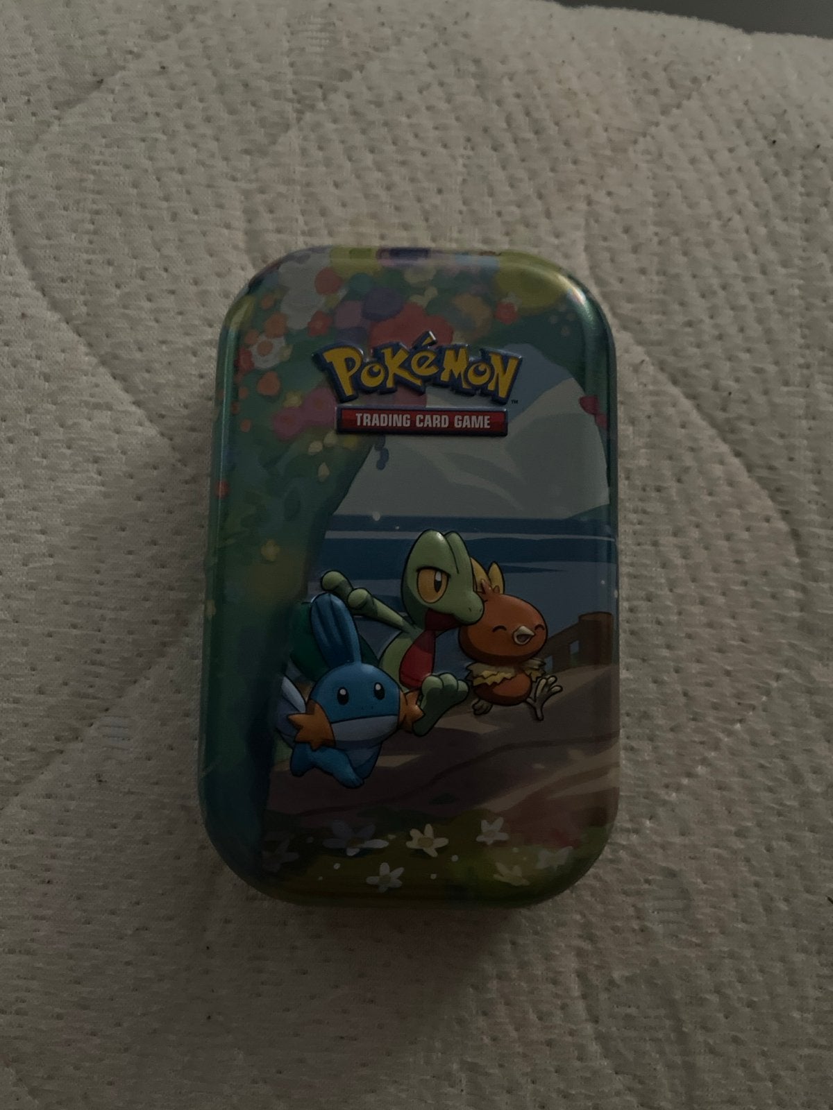 Lege Pokémon tin met Mudkip, Treecko en Torchic, Ophalen of Verzenden, Gebruikt, Overige typen