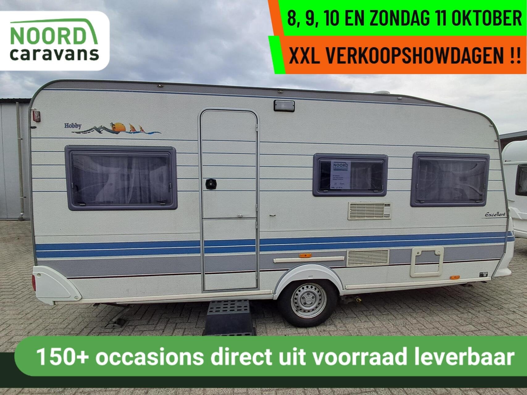 HOBBY EXCELLENT 470 MOVER + VOORTENT + DWARSBED + FIETSENDR, Rondzit, Hobby, Bedrijf, Serviceluik