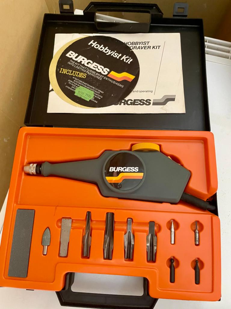 Burgess Hobbyist Graveer Kit - Vintage Gereedschap, Ophalen of Verzenden, Zo goed als nieuw