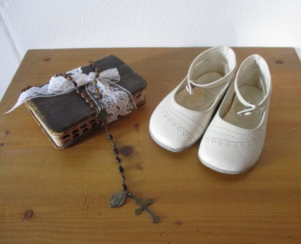 oude witte brocante babyschoentjes, Ophalen of Verzenden