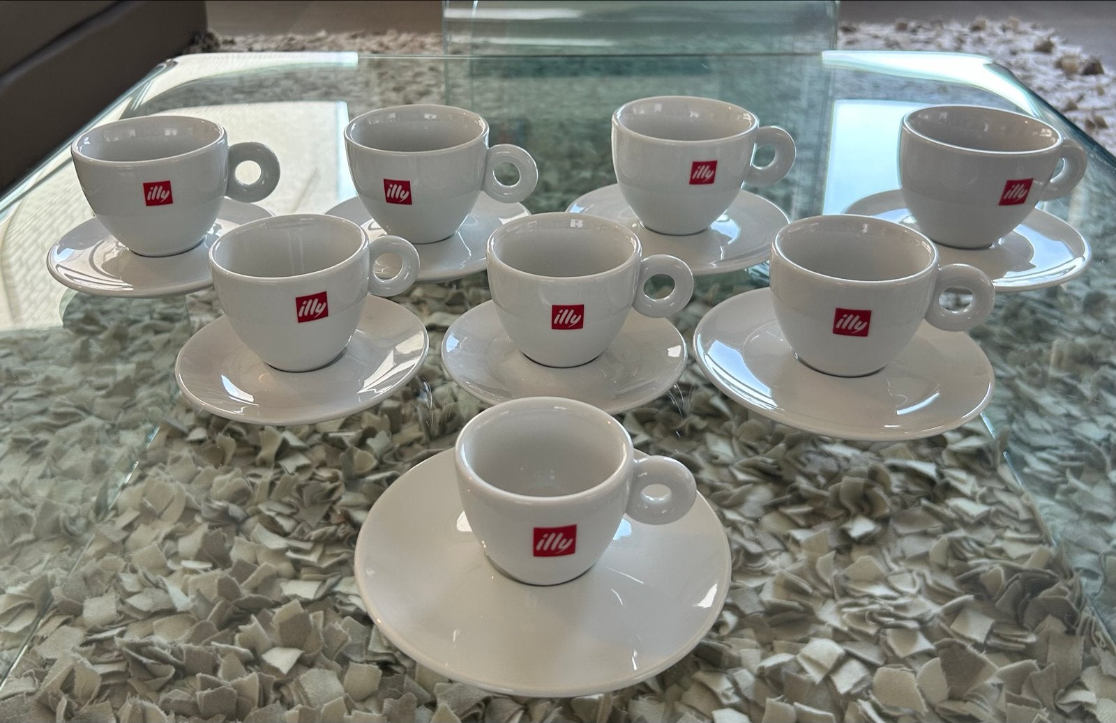 Illy Koffiekopjes Collectie – 8 Kopjes & Schotels, Ophalen of Verzenden, Zo goed als nieuw, Effen, Kop(pen) en/of Schotel(s)