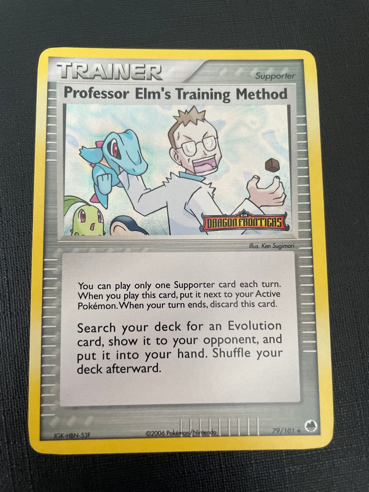 Professor Elm's Training Method Pokémon Kaart, Ophalen of Verzenden, Gebruikt, Losse kaart, Foil