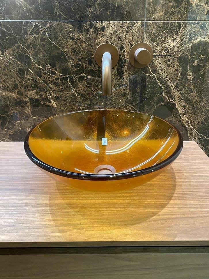 Waskom Glas – Rond & Stijlvol (42x15 cm) | WEG=WEG, Ophalen, Nieuw, Glas, Wastafel