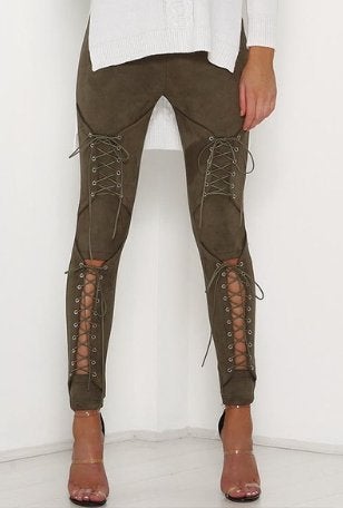 NIEUW! Suèdelook Legging Maat S Kaki >Snelle Verzending!<, Legging, Maat 36/38 (S), Nieuw, Ophalen of Verzenden
