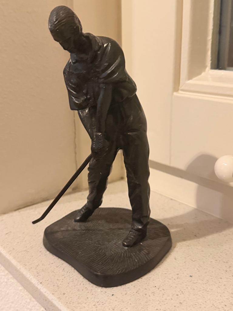 Vintage Bronzen Golfspeler Beeldje - Decoratief Kunstwerk, Antiek en Kunst, Antiek | Koper en Brons, Ophalen of Verzenden