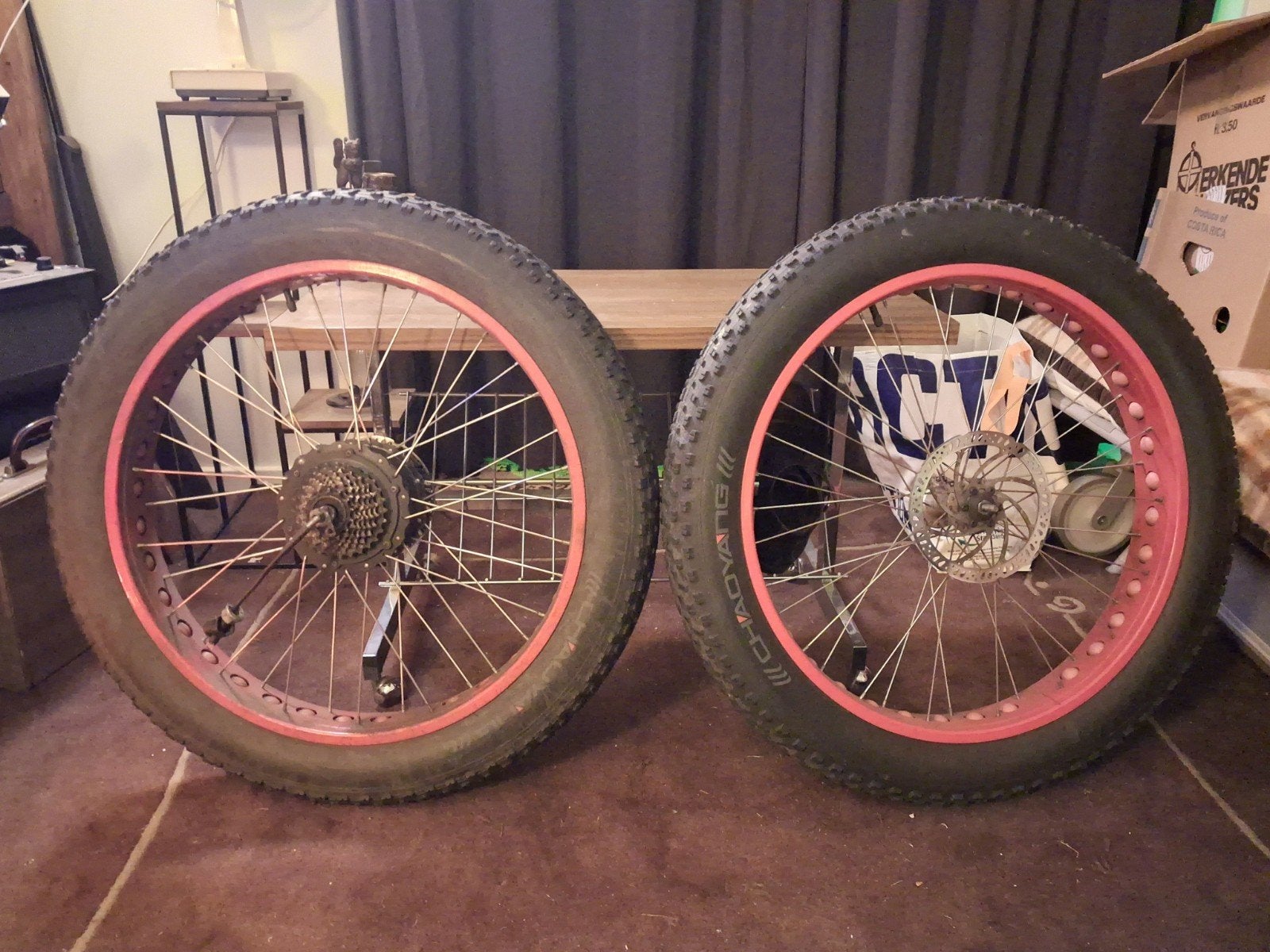 Grote Gemotoriseerde Mountainbike Wielen 48V Schijfremmen, Fietsen en Brommers, Fietsonderdelen, Wiel, Elektrische fiets, Gebruikt