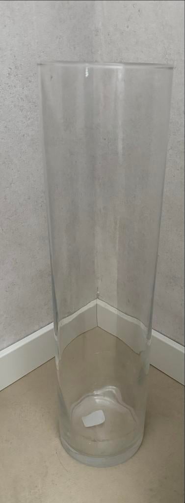 Hoge Transparante Cilinder Vaas - Modern Glas Design, Huis en Inrichting, Woonaccessoires | Vazen, Ophalen, Zo goed als nieuw