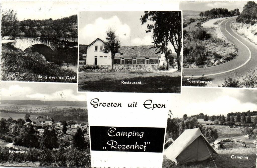 Groeten uit Epen - Camping Rozenhof - 5 afb - gelopen, Ophalen of Verzenden, 1960 tot 1980, Gelopen, Limburg