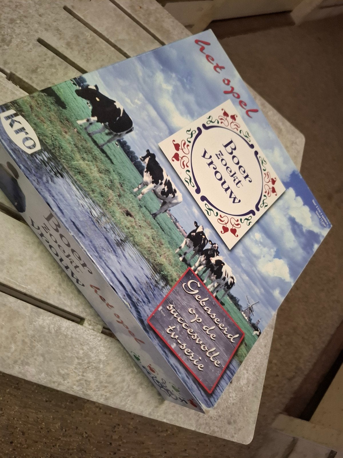 Boer Zoekt Vrouw Het Spel - Bordspel, Hobby en Vrije tijd, Postbus 333, 1500 AH Zaandam, Nederland, Gebruikt, KRO, Ophalen of Verzenden