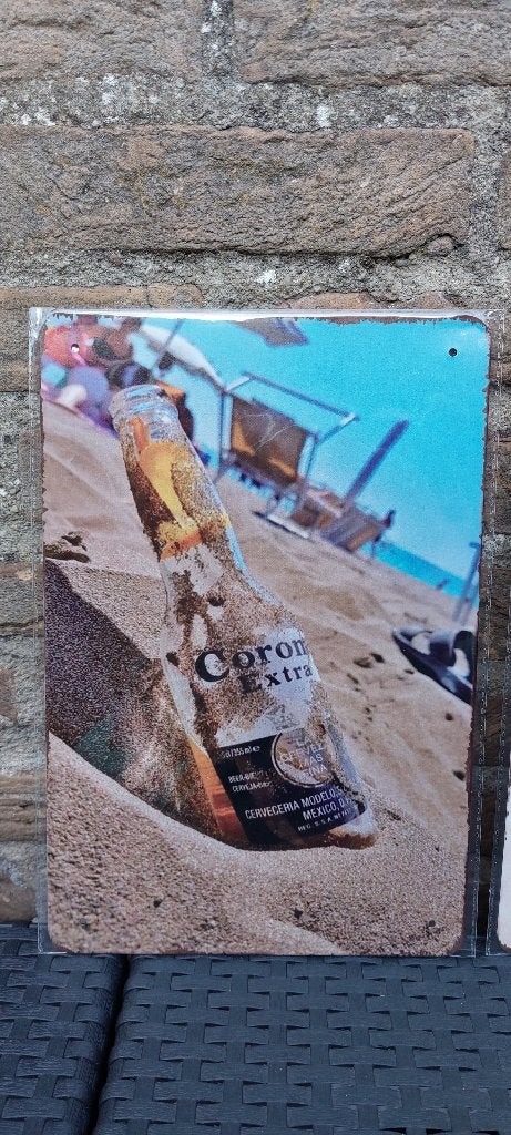 Metalen reclamebord Corona (nr9), Ophalen of Verzenden, Nieuw, Reclamebord, Plaat of Schild, Overige merken