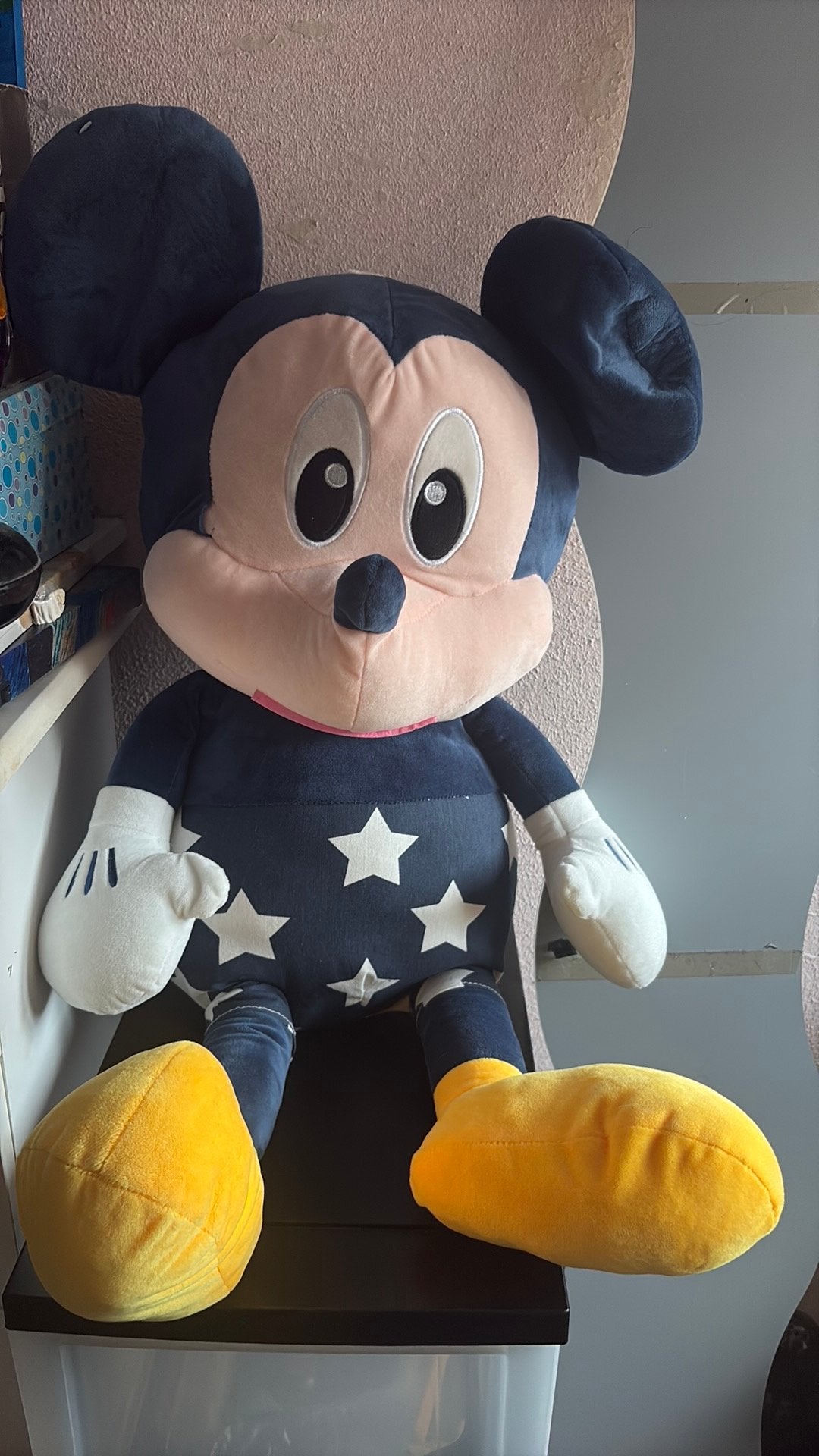 Mickey mouse knuffel 80 cm, Disney, Overige typen, Blauw, Nieuw