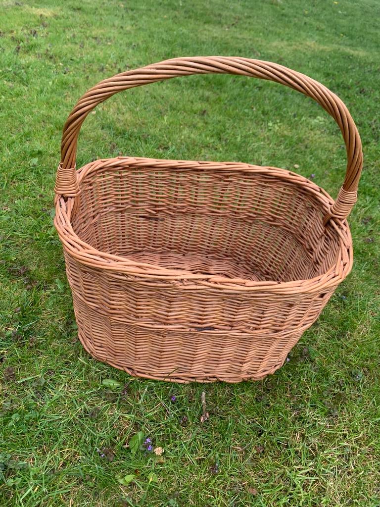 Rotan mand met hengsel, Ophalen, Gebruikt, Mand, Riet