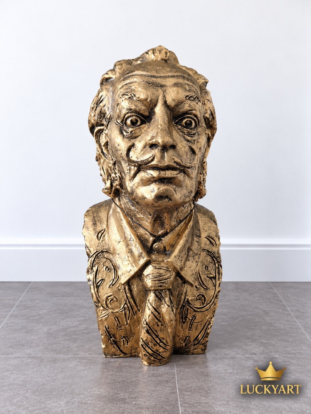 Buste Man Antiek Goud 50 cm – Polyester Beeld – €60, Ophalen