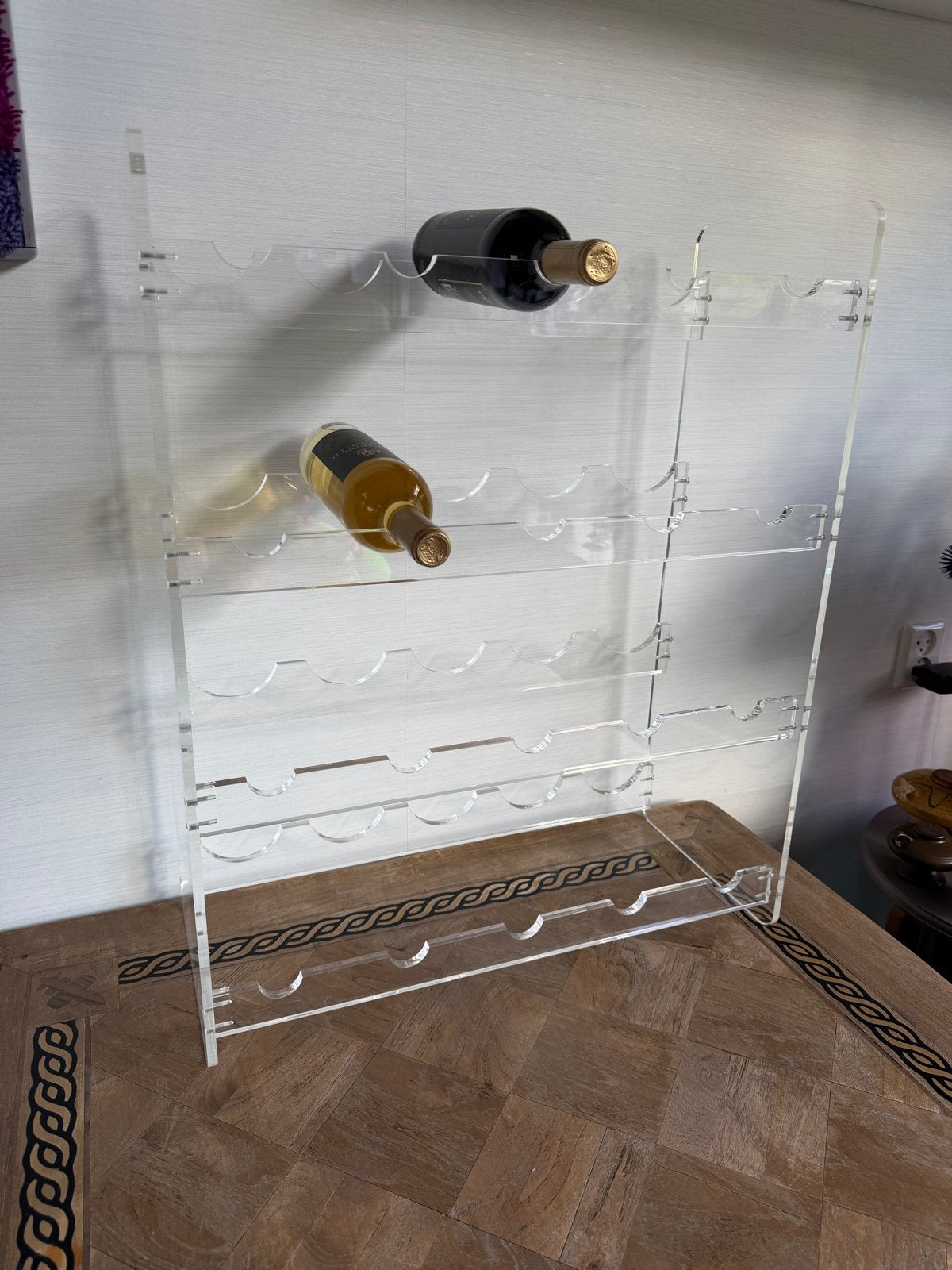 Modern Plexiglas Wijnrek voor 20 Flessen - 8mm Dik, Ophalen of Verzenden, Gebruikt, Kunststof, 15 tot 25 flessen