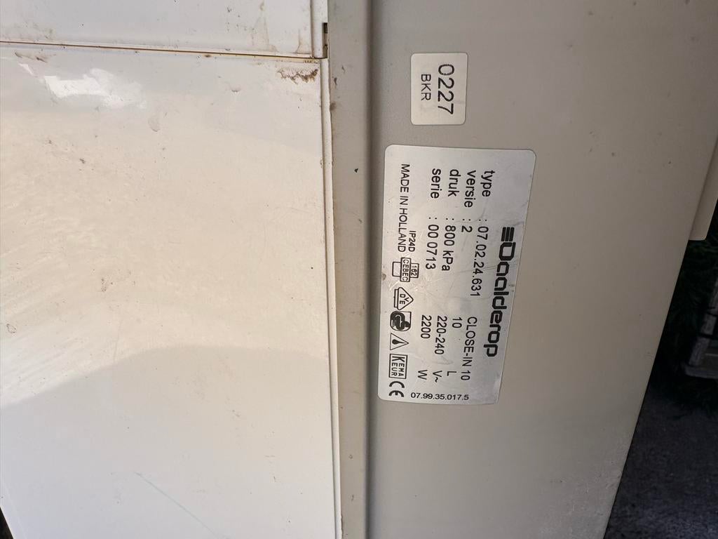 Daalderop Close-in Boiler 10 liter, Doe-het-zelf en Verbouw, Geisers en Boilers, Ophalen, Gebruikt, Boiler, Minder dan 20 liter