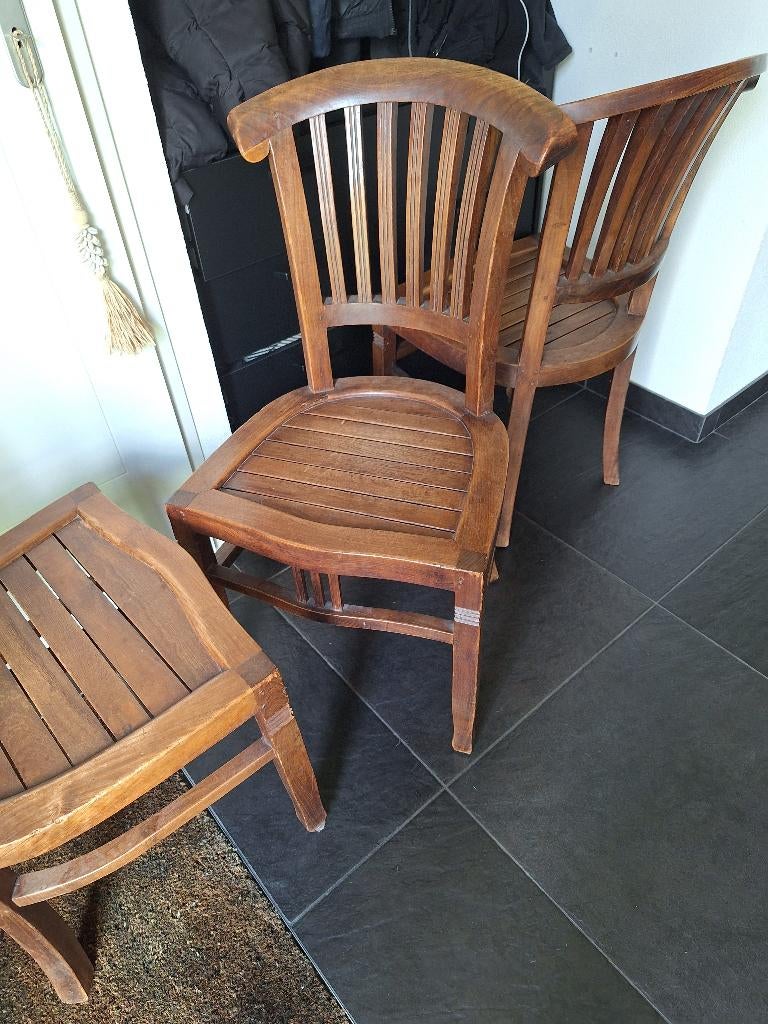 Stoelen hout, Huis en Inrichting, Stoelen, Gebruikt, Bruin, Ophalen of Verzenden, Vier