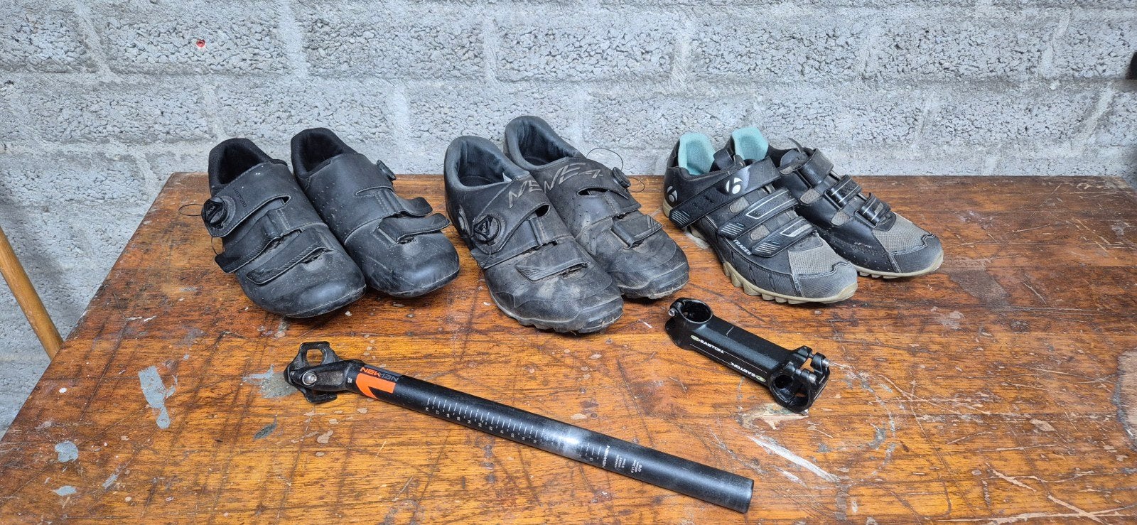 Fietsschoenen race 46 en mtb 46 + 40, stuurpen 115, zadelpen, Ophalen of Verzenden, Racefiets