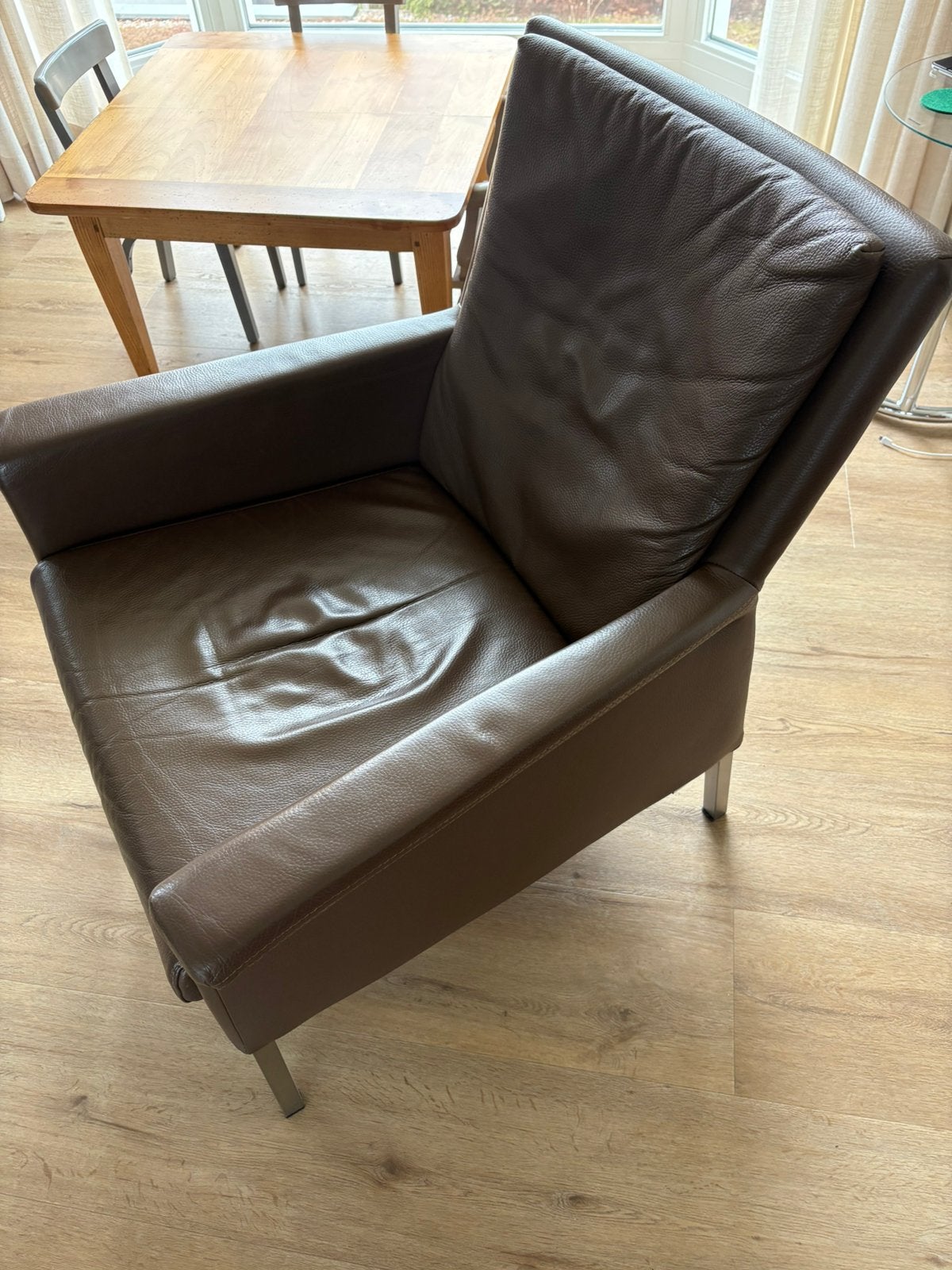2 fauteuils leer, Huis en Inrichting, Ophalen, Gebruikt, 50 tot 75 cm, Leer
