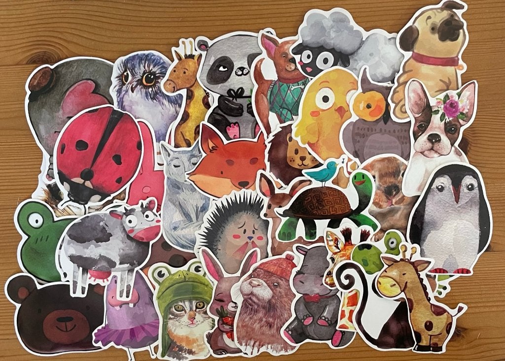 Dieren, cartoon kinderen stickers, Verzenden, Nieuw, Meerdere stickers