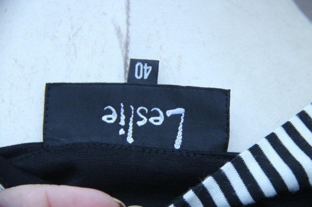 Jurk zwart/ fuschia Leslie mt 40 (S) Vaste prijs, Zwart, Leslie, Ophalen of Verzenden, Zo goed als nieuw