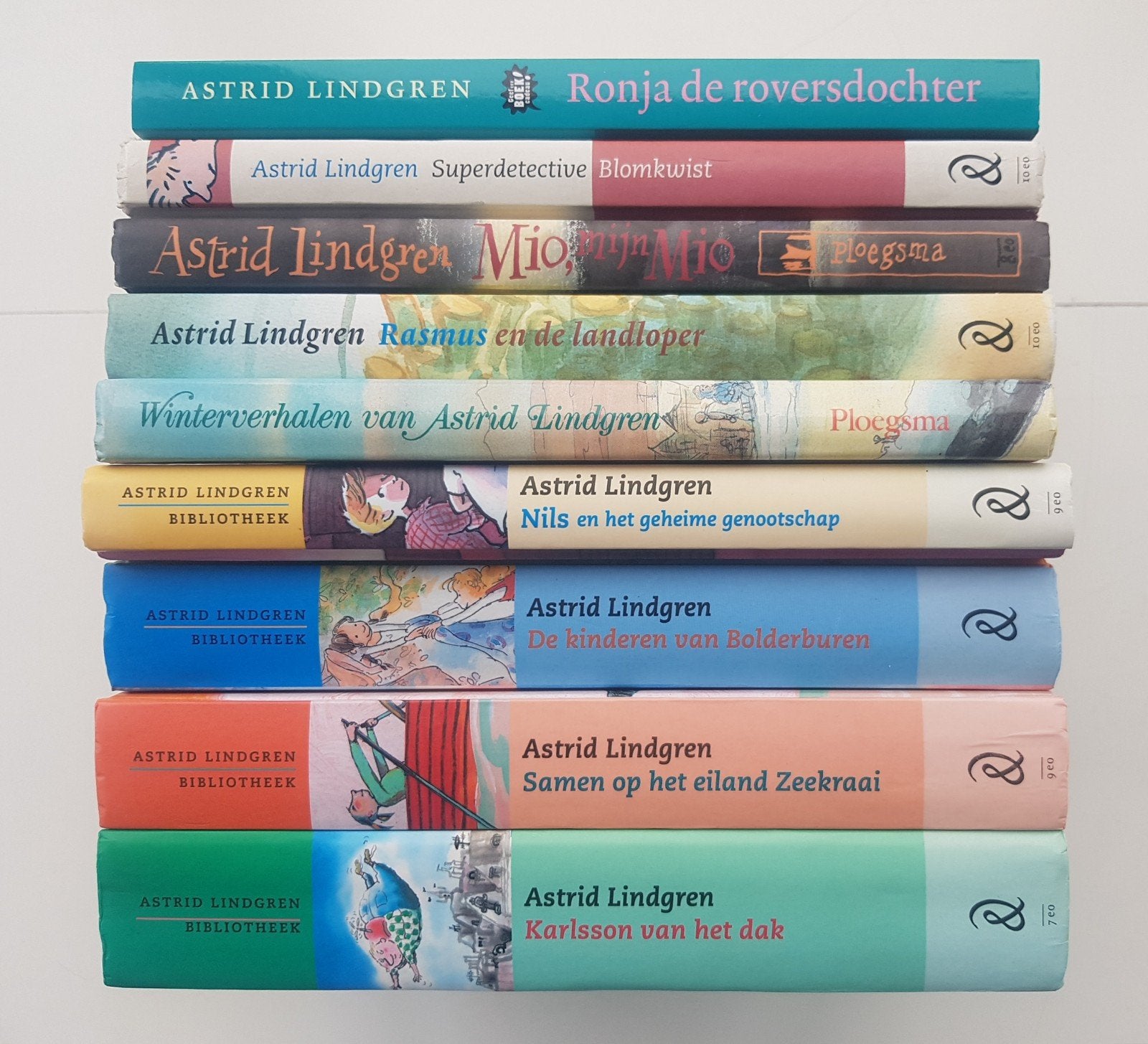 7x Astrid Lindgren: Karlsson, Mio, Blomkwist, Rasmus, Ronja, Ophalen of Verzenden, Gelezen, Astrid Lindgren, Fictie algemeen