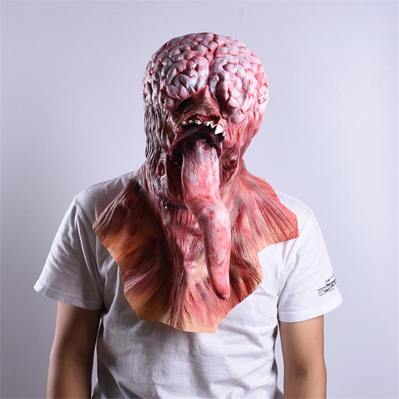 Monster Met Lange Tong Masker Eng Griezel Halloween Horror, Verzenden, Nieuw, Feestartikel, Halloween of Griezel