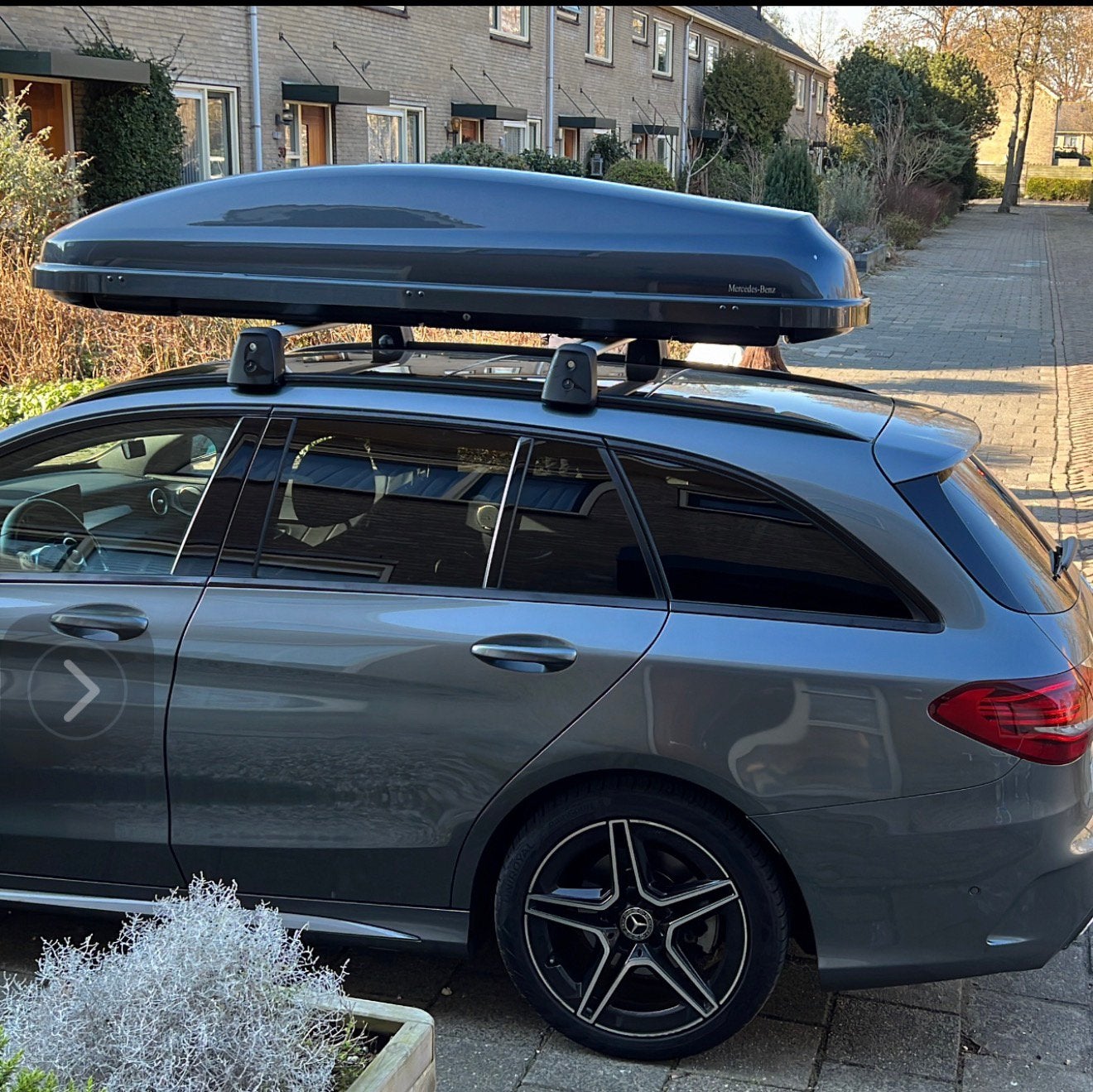 Mercedes-Benz Dakkoffer met Dakdragers - Grijs, Auto diversen, Dakkoffers, Ophalen of Verzenden, Gebruikt