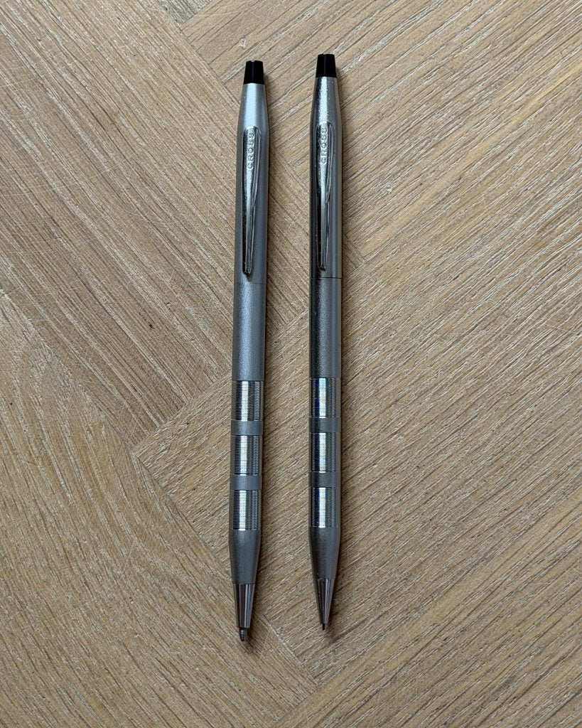 Cross classic century satin chrome vulpotlood en ballpoint, Verzamelen, Pennenverzamelingen, Ophalen, Zo goed als nieuw, Balpen