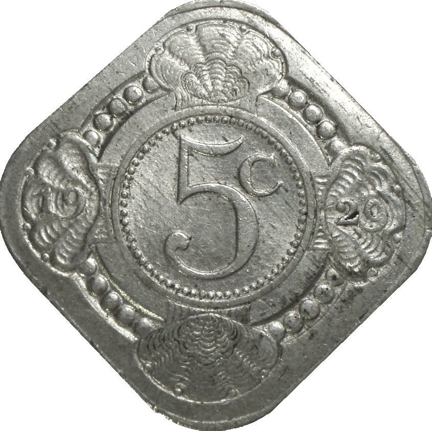 Nederland 5 cent 1929 (UNC-), Ophalen of Verzenden, Koningin Wilhelmina, 5 cent, Losse munt