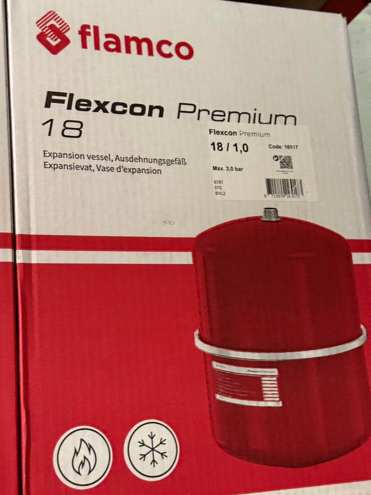 Expansievat flamco premium 18/1, 30 tot 80 cm, Overige typen, Nieuw, Minder dan 60 cm
