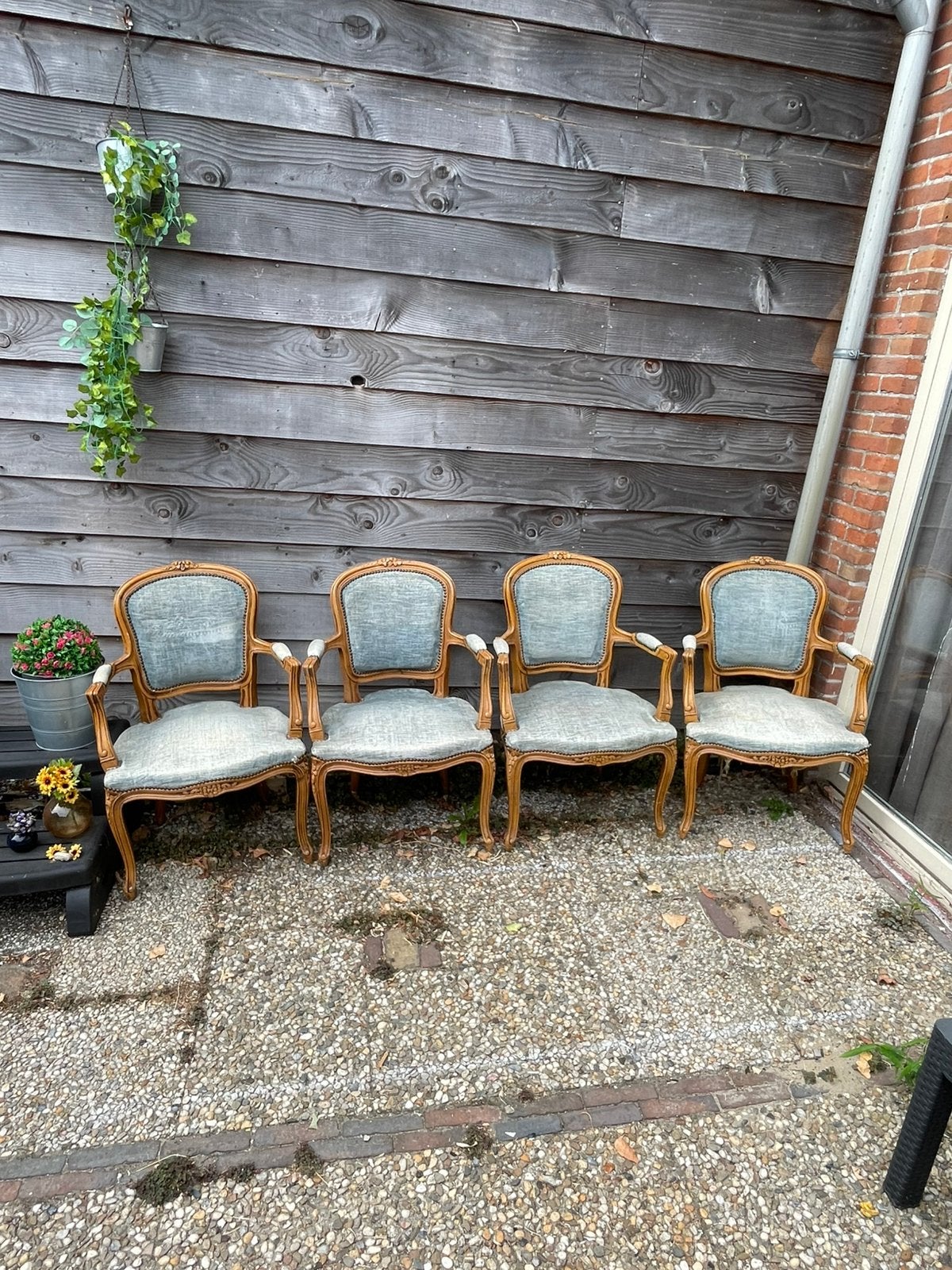 4 Antieke Franse Louis XV Stijl Fauteuils, Antiek en Kunst, Antiek | Meubels | Stoelen en Banken, Ophalen