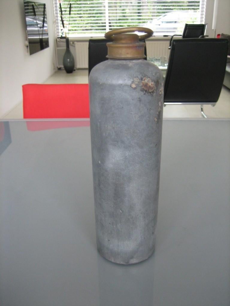 Vintage bedkruik van verzinkt ijzer, Ophalen of Verzenden