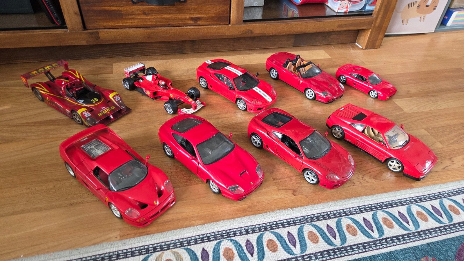 Grote collectie Ferrari modelauto's (9 stuks), Ophalen of Verzenden, Gebruikt, Auto, Hot Wheels