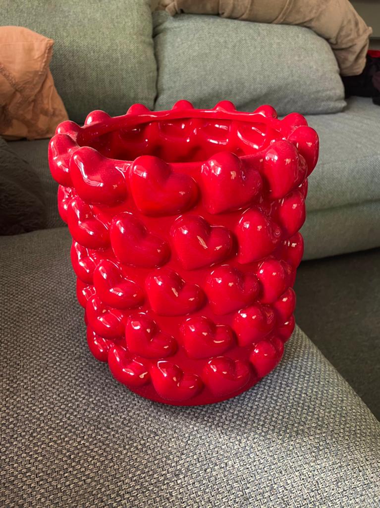 Hartjes vaas ️, Huis en Inrichting, Woonaccessoires | Vazen, Ophalen, Steen, Zo goed als nieuw, Minder dan 50 cm