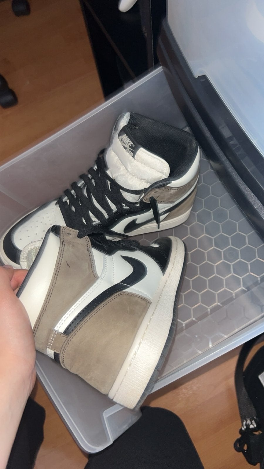 Nike Air Jordan 1 high dark Mokka - Maat 42,5, Ophalen of Verzenden, Gedragen, Overige kleuren, Sneakers of Gympen