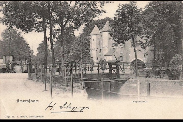 Amersfoort Koppelpoort 1902 + zeldzaam stempel Loosdrecht, Verzenden, Voor 1920, Utrecht