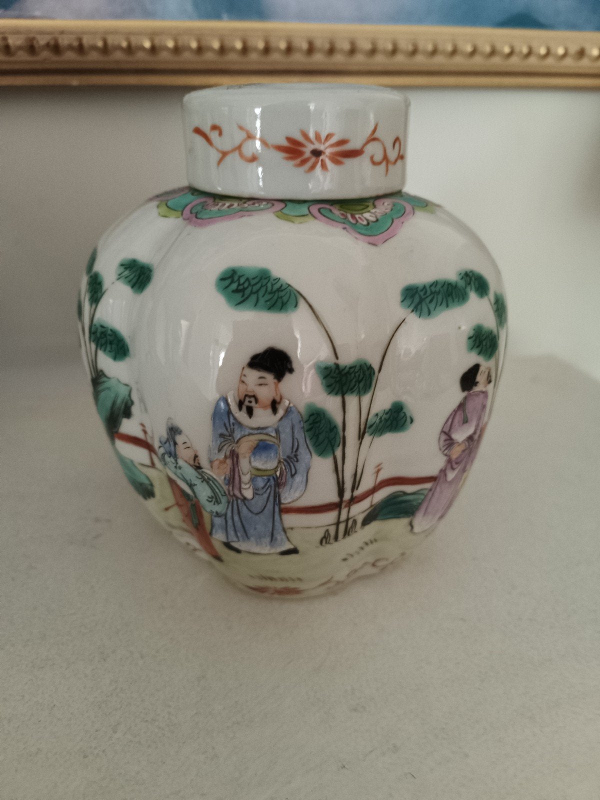 Antiek Chinees Gemberpotje .Qianlong-period en Deksel., Antiek en Kunst, Antiek | Keramiek en Aardewerk, Ophalen of Verzenden